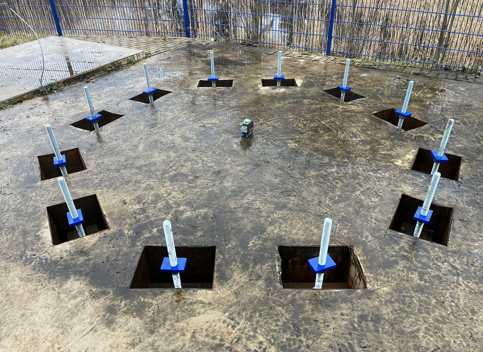 Vorbereitung zur Aufstellung eines Wasserstoffspeichers